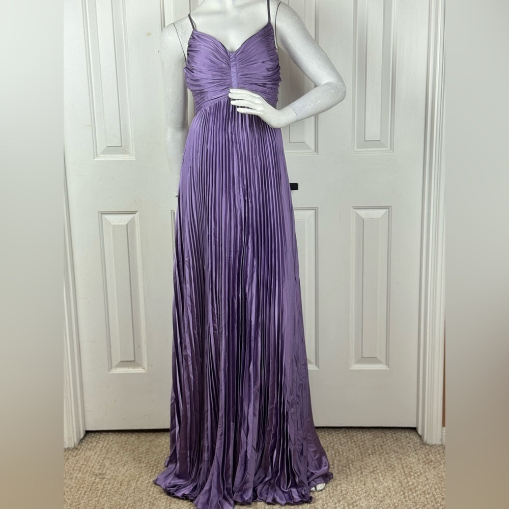 Minuet plaided Purple Sweetheart Maxi Gown Size Large. D15